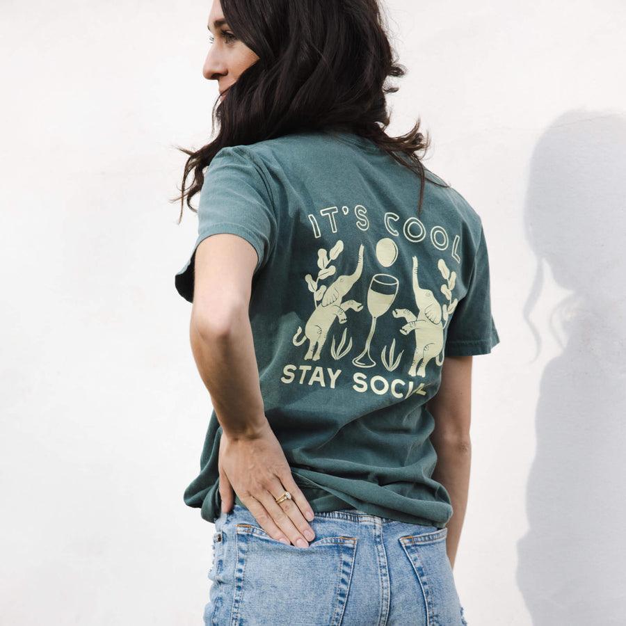 Stay Social Tee Shirt - Green